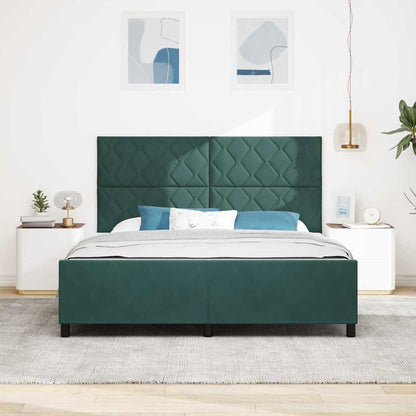 vidaXL Boxspringbett mit Kopfteil Dunkelgrün 180 x 200 cm Samt