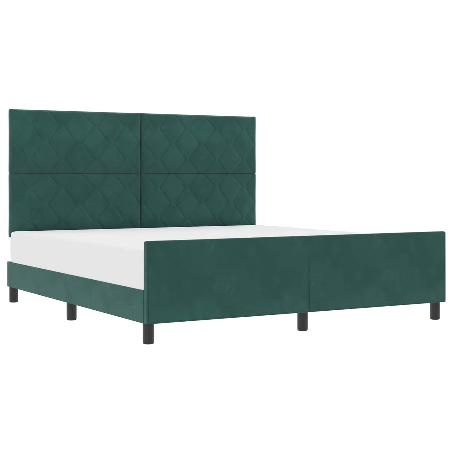 vidaXL Boxspringbett mit Kopfteil Dunkelgrün 180 x 200 cm Samt