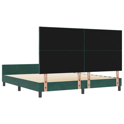vidaXL Boxspringbett mit Kopfteil Dunkelgrün 180 x 200 cm Samt