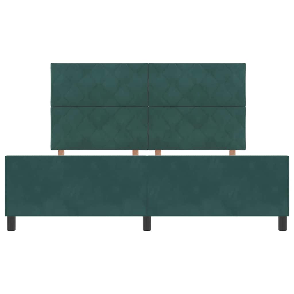 vidaXL Boxspringbett mit Kopfteil Dunkelgrün 180 x 200 cm Samt