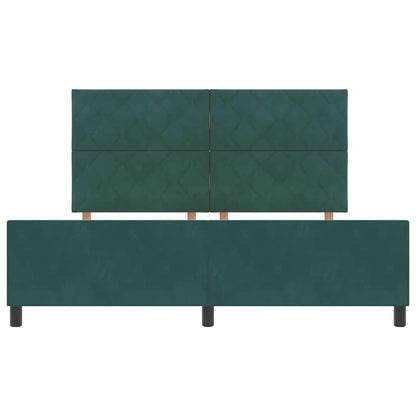 vidaXL Boxspringbett mit Kopfteil Dunkelgrün 180 x 200 cm Samt