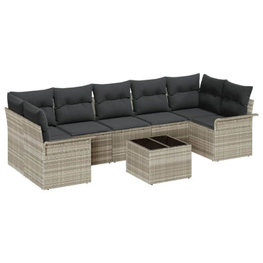 vidaXL Gartensofa-set 8 pcs Hellgrau und Dunkelgrau Poly-Rattan