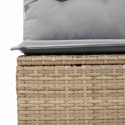 vidaXL Garten-Sofa-Set mit Kissen mit Speicher 4 pcs Beige Poly Rattan