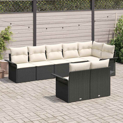 vidaXL Salon de jardin avec rangement 8 pcs Résine tressée Noir
