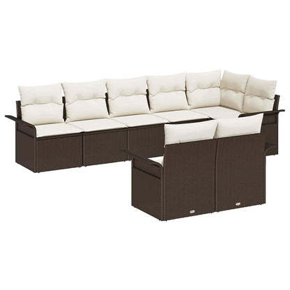 Gartensofa-set mit Speicher 8 pcs Braun Poly-Rattan