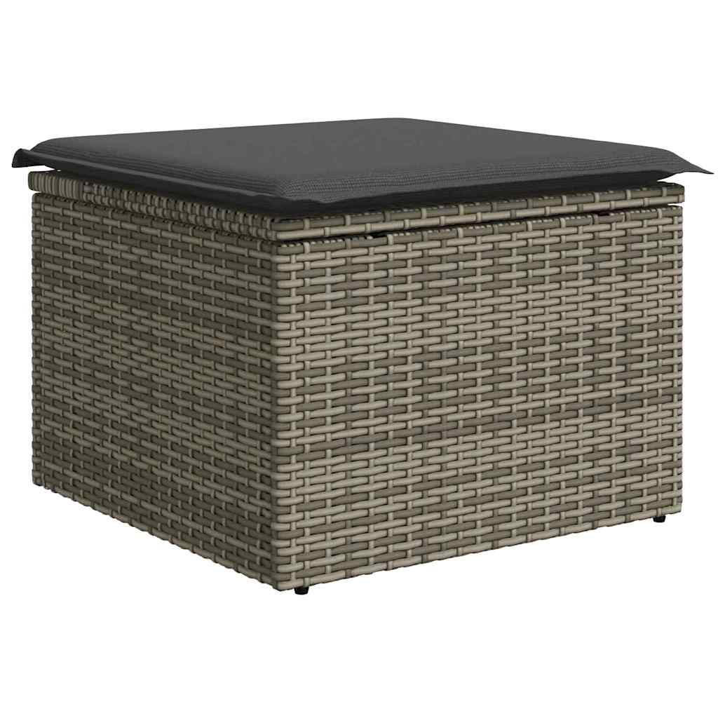 vidaXL Garten-Sofa-Set mit Kissen 8 pcs Hellgrau Poly Rattan