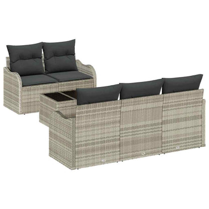 Garten-Sofa-Set mit Kissen 6 pcs Hellgrau und Dunkelgrau