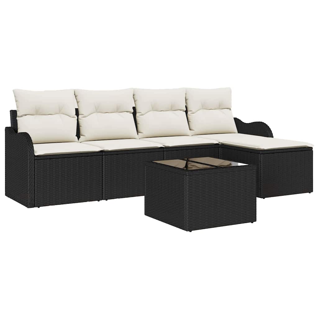 Gartensofa-set mit Speicher 6 pcs Braun Poly-Rattan