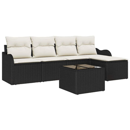 Gartensofa-set mit Speicher 6 pcs Braun Poly-Rattan