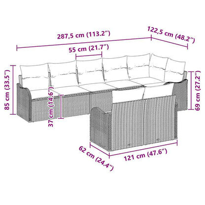 vidaXL Gartensofa-set 8 pcs Beige und Hellgrau Poly-Rattan