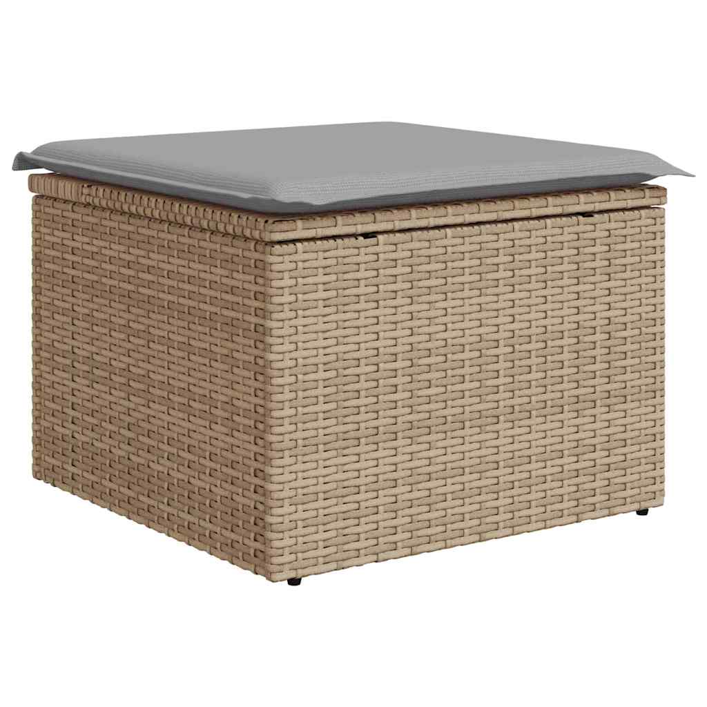 vidaXL Garten-Sofa-Set mit Kissen 6 pcs Beige und Hellgrau Poly Rattan