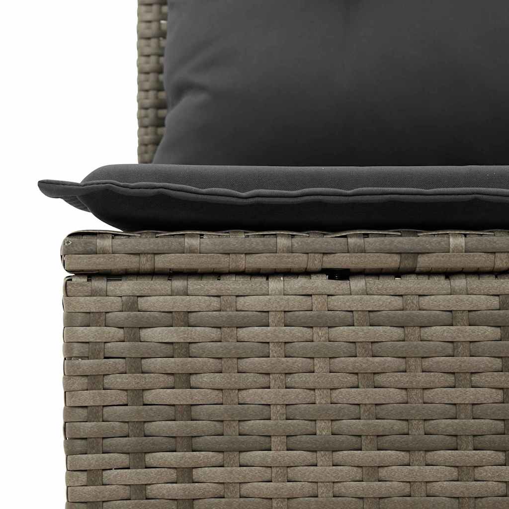 vidaXL Garten-Sofa-Set mit Kissen 7 pcs Grau Poly Rattan