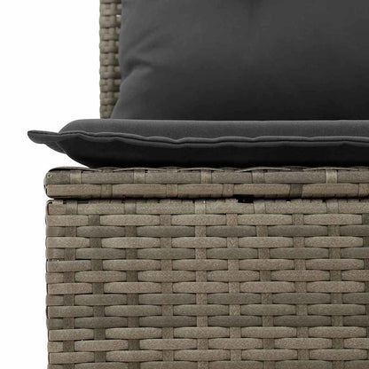 vidaXL Garten-Sofa-Set mit Kissen 7 pcs Grau Poly Rattan