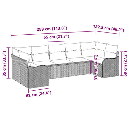 vidaXL Salon de jardin avec coussins 7 pcs Résine tressée Noir