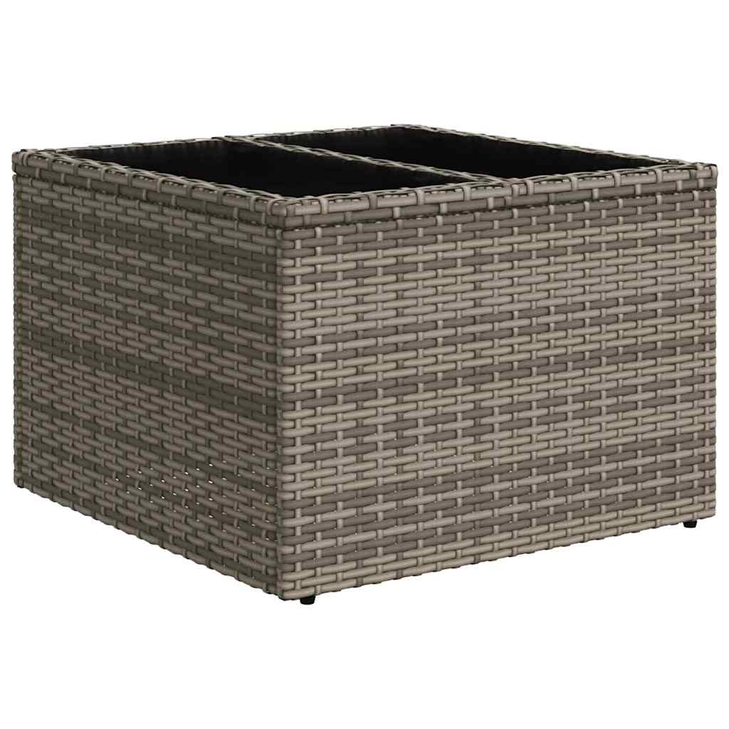 vidaXL Garten-Sofa-Set mit Kissen 10 pcs Grau Poly Rattan