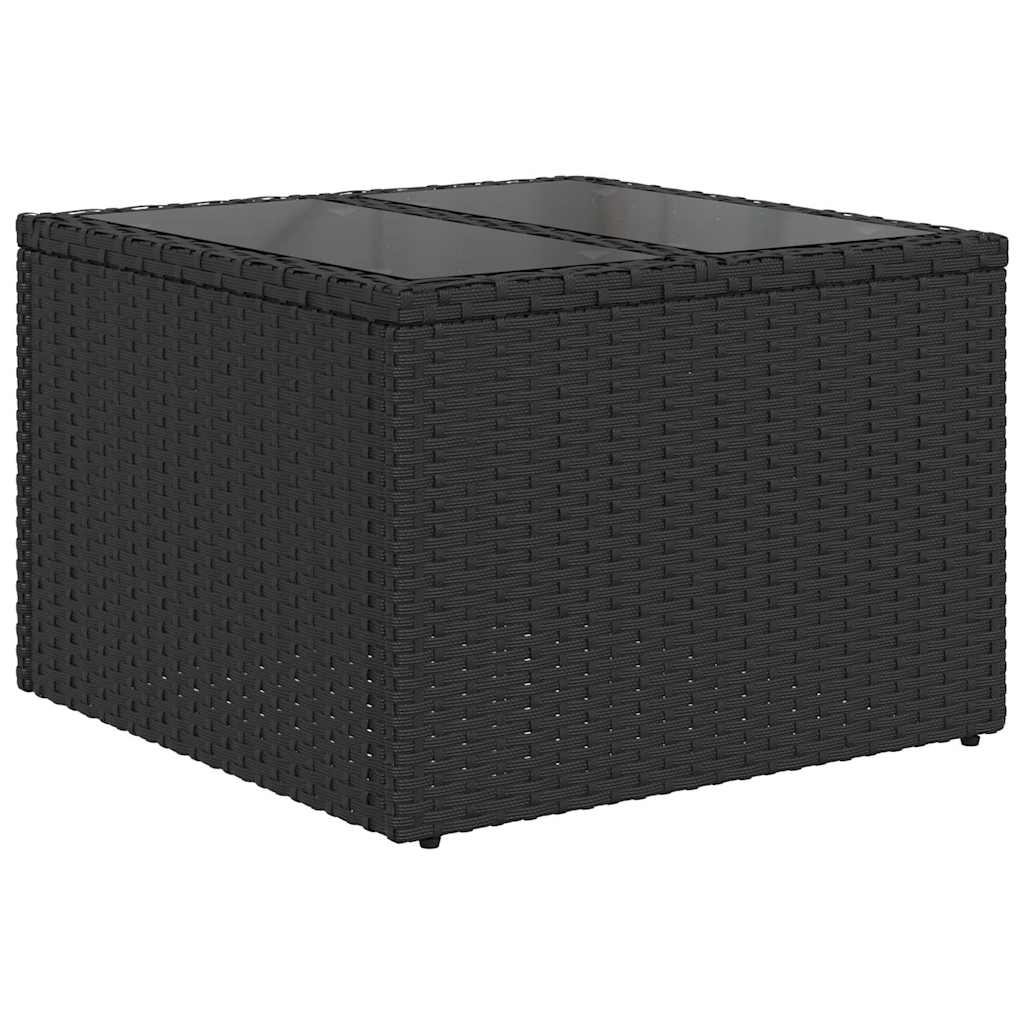 vidaXL Gartensofa-set mit Speicher 11 pcs Schwarz und Weiß Poly-Rattan