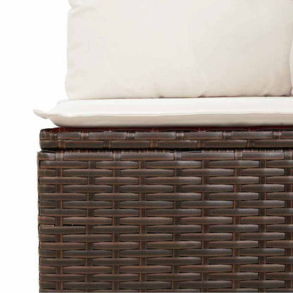 vidaXL Gartensofa-set mit Speicher 11 pcs Braun und Weiß Poly-Rattan