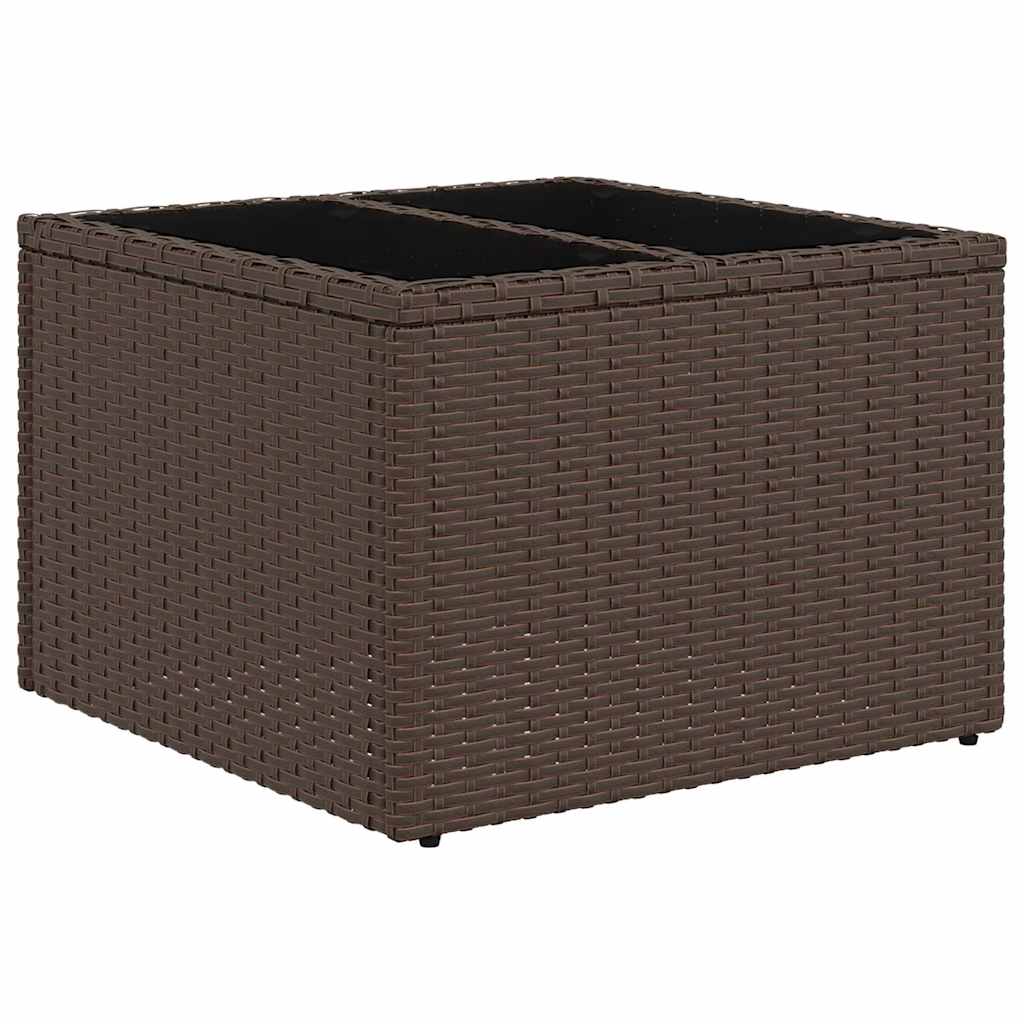 vidaXL Gartensofa-set mit Speicher 11 pcs Braun und Weiß Poly-Rattan