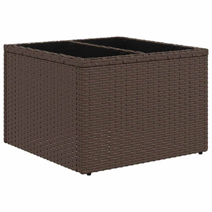 vidaXL Gartensofa-set mit Speicher 11 pcs Braun und Weiß Poly-Rattan