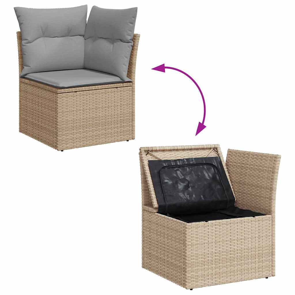 vidaXL Gartensofa-set 11 pcs Beige und Hellgrau Poly-Rattan
