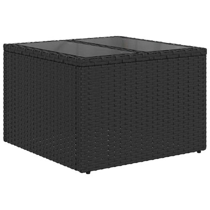 vidaXL Gartensofa-set mit Speicher 11 pcs Schwarz Poly-Rattan