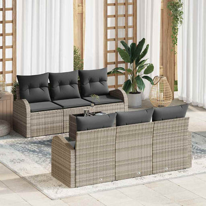 vidaXL Gartensofa-set 7 pcs Hellgrau und Dunkelgrau Poly-Rattan
