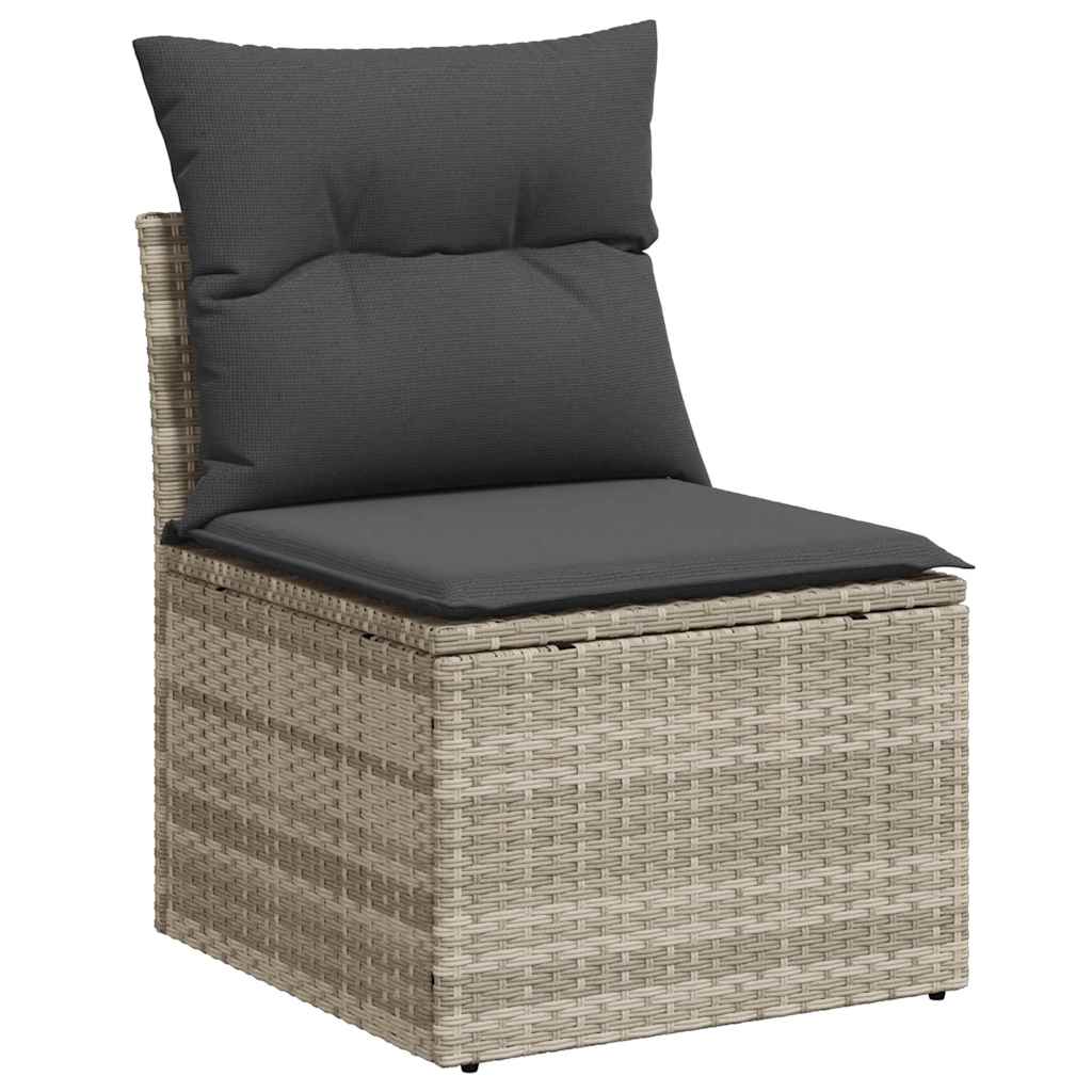 vidaXL Gartensofa-set mit Kissen 8 pcs Hellgrau Poly-Rattan