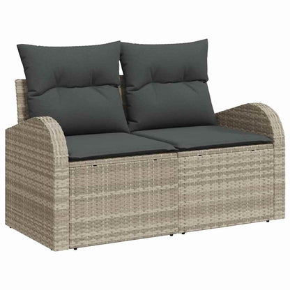 vidaXL Gartensofa-set mit Kissen 8 pcs Hellgrau Poly-Rattan