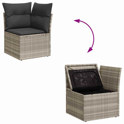 vidaXL Gartensofa-set mit Kissen 8 pcs Hellgrau Poly-Rattan