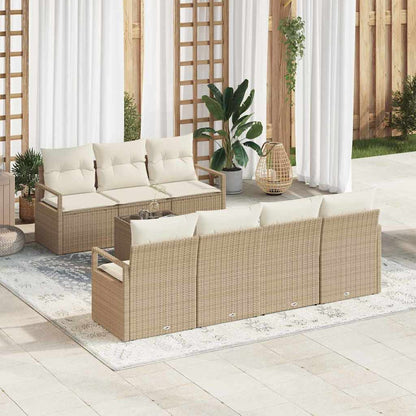 Garten-Sofa-Set mit Kissen mit Speicher 8 pcs Beige und Creme