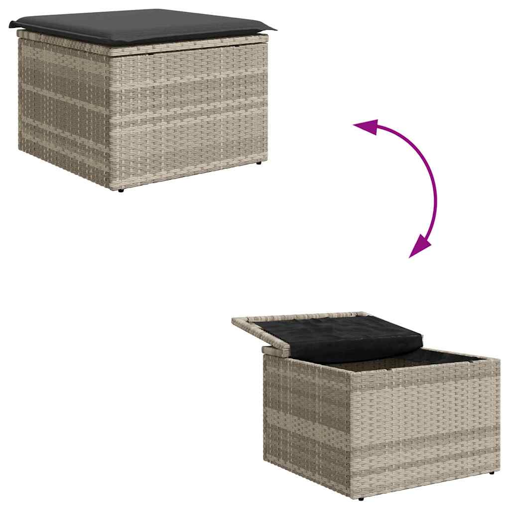vidaXL Ensemble canapés et coussins 6 pcs Stockage Résine tressée Gris clair