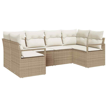 vidaXL Salon de jardin avec coussins 6 pcs Beige et blanc résine tressée
