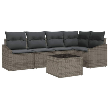 vidaXL Salon de jardin avec coussins 6 pcs Gris clair résine tressée