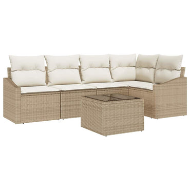 vidaXL Ensemble de canapés de jardin avec coussins 6 pcs Beige et Crème résine tressée