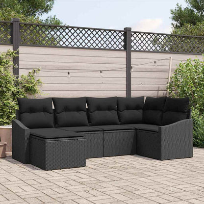 Garten Essgruppe mit Kissen mit Speicher 6 pcs Schwarz