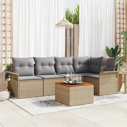 vidaXL Ensemble de canapés de jardin 6 pcs Beige et gris clair Résine tressée