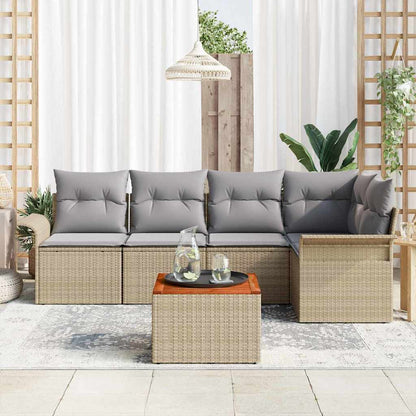 vidaXL Ensemble de canapés de jardin 6 pcs Beige et gris clair Résine tressée