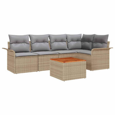 vidaXL Ensemble de canapés de jardin 6 pcs Beige et gris clair Résine tressée