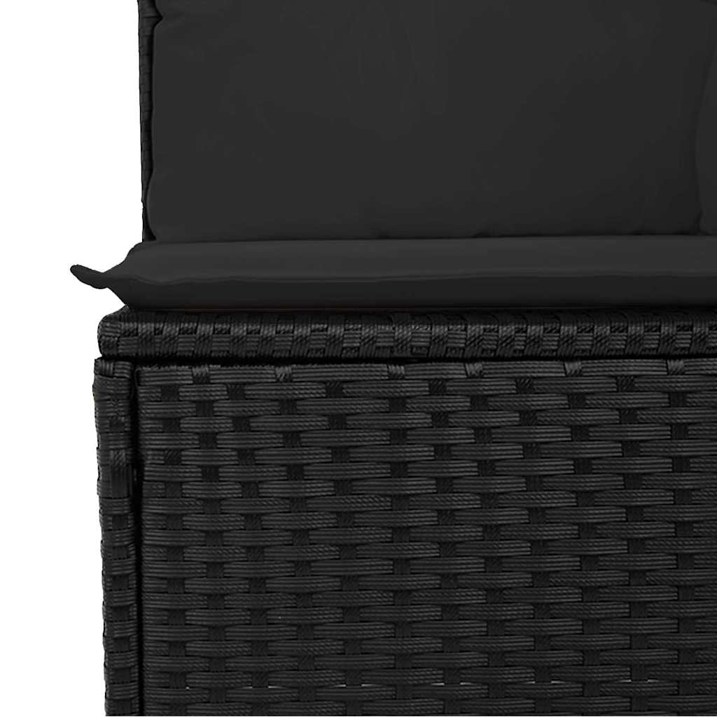 vidaXL Gartensofa-set mit Speicher 7 pcs Schwarz Poly-Rattan