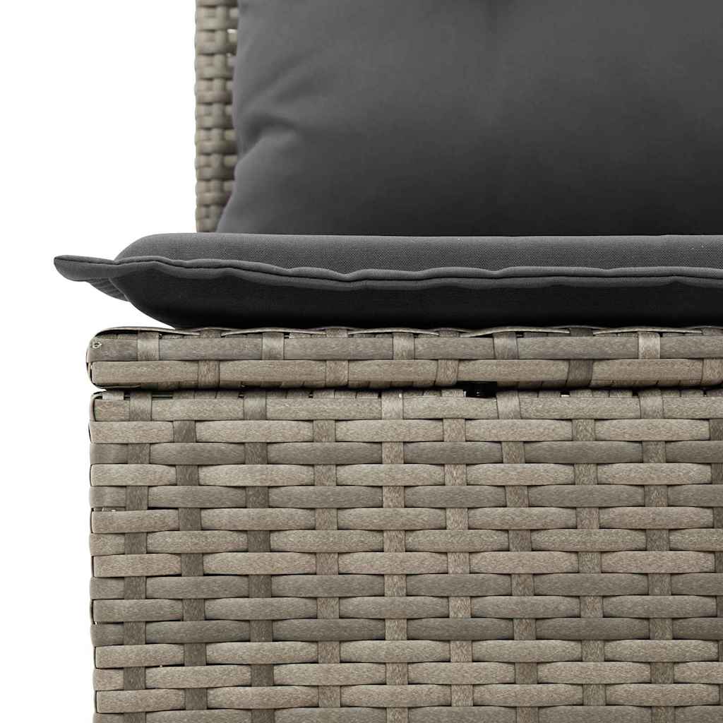 vidaXL Gartensofa-set mit Speicher 9 pcs Grau Poly-Rattan