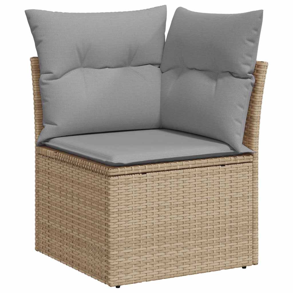 vidaXL Gartensofa-set 9 pcs Beige und Hellgrau Poly-Rattan