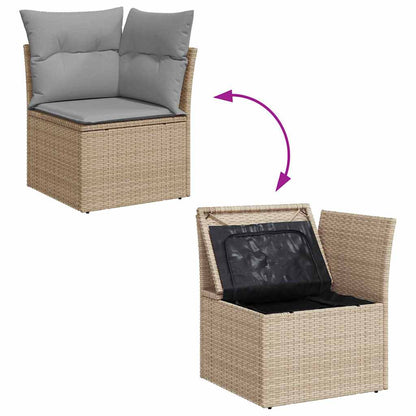 vidaXL Gartensofa-set 9 pcs Beige und Hellgrau Poly-Rattan