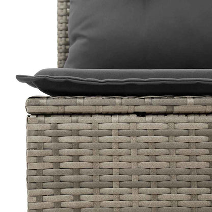 vidaXL Salon de jardin avec rangement 5 pcs Gris résine tressée