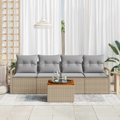 vidaXL Ensemble de canapés de jardin 5 pcs Beige et gris clair Résine tressée