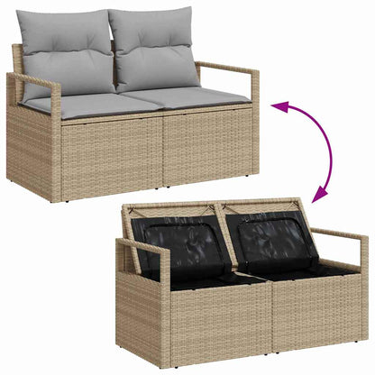 vidaXL Ensemble de canapés de jardin 5 pcs Beige et gris clair Résine tressée