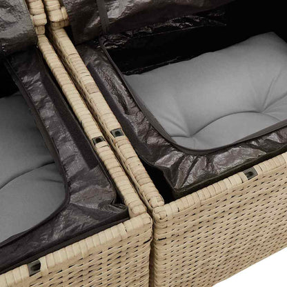 vidaXL Salon de jardin 7 pcs Beige et gris clair Résine tressée