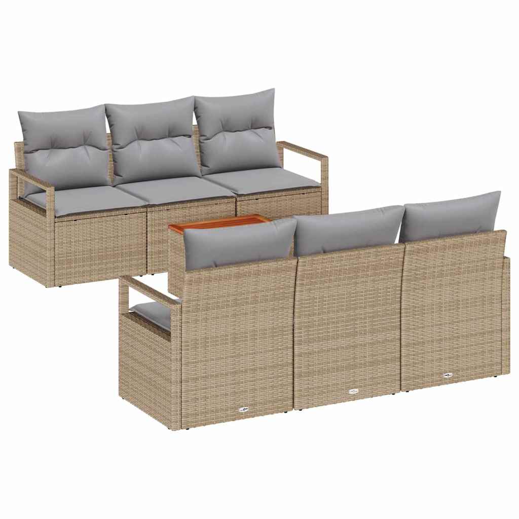 vidaXL Salon de jardin 7 pcs Beige et gris clair Résine tressée