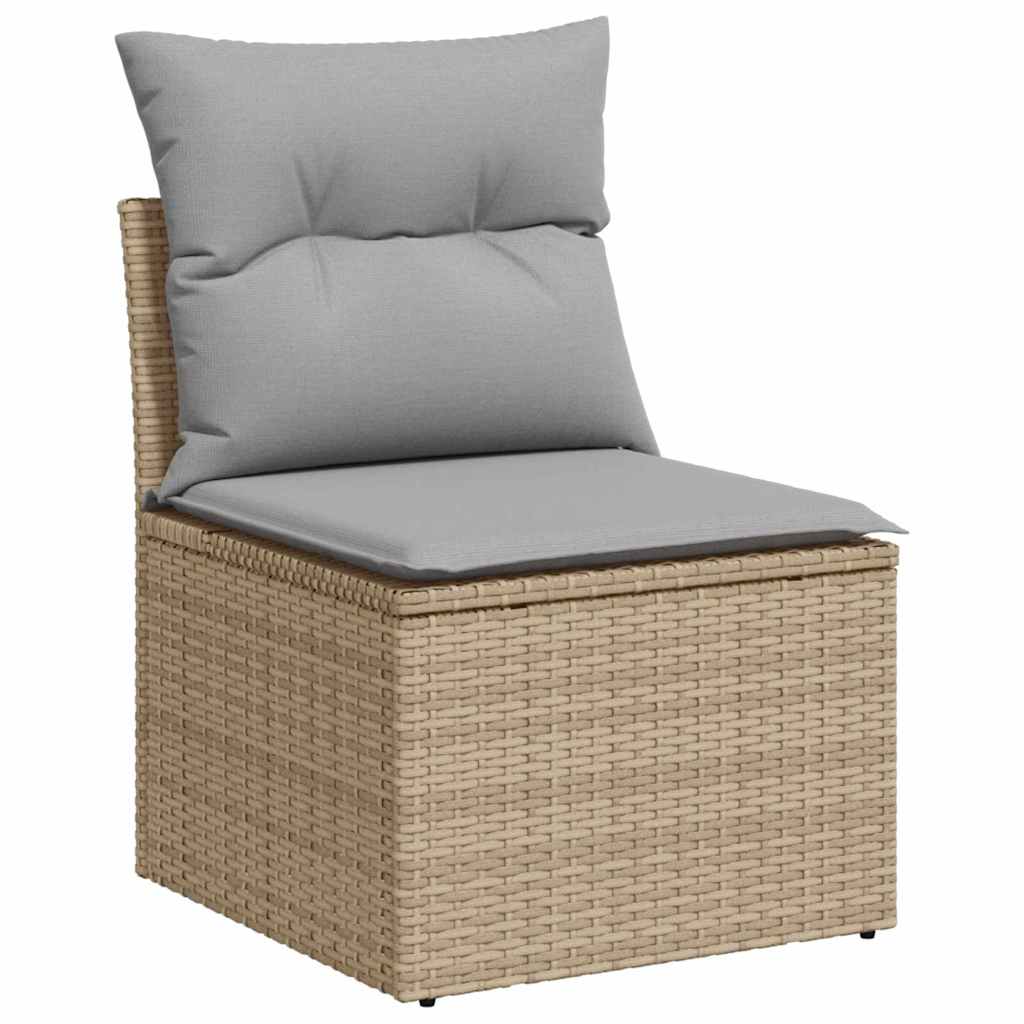 vidaXL Salon de jardin 7 pcs Beige et gris clair Résine tressée