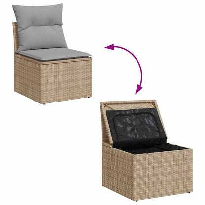 vidaXL Salon de jardin 7 pcs Beige et gris clair Résine tressée