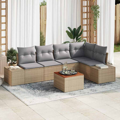 vidaXL Ensemble de canapés de jardin 6 pcs Beige et gris clair Résine tressée